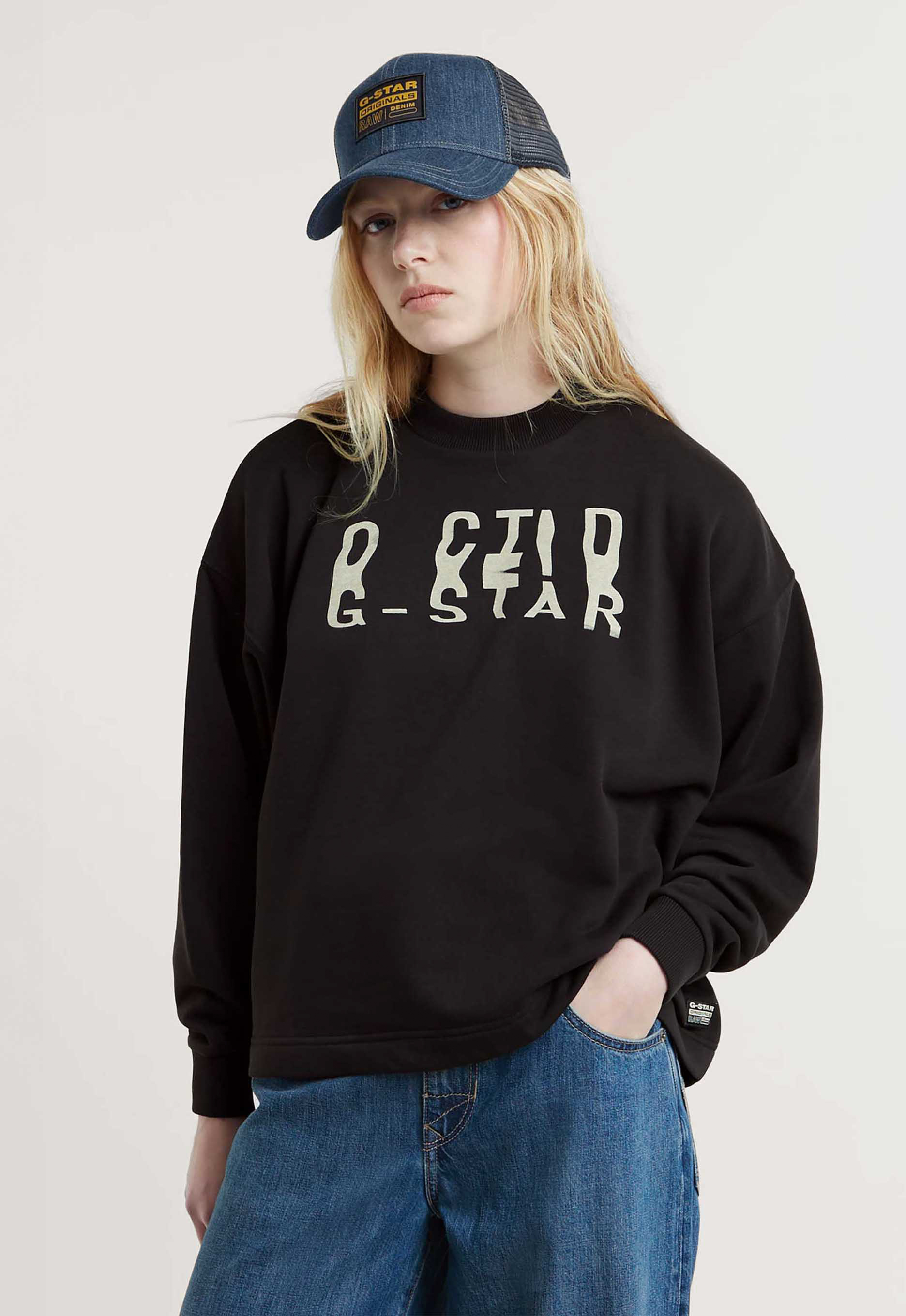 G-Star RAW Chroma Graphic Loose Sweater Zwart Dames