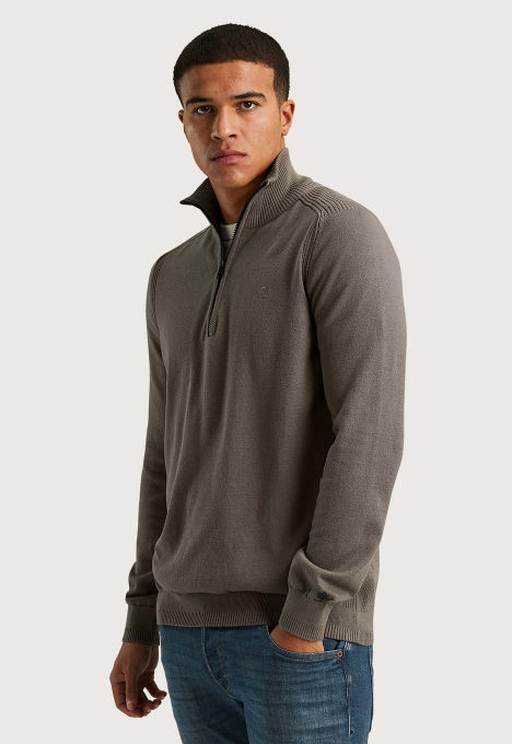 Half Zip Collar Stretch Trui