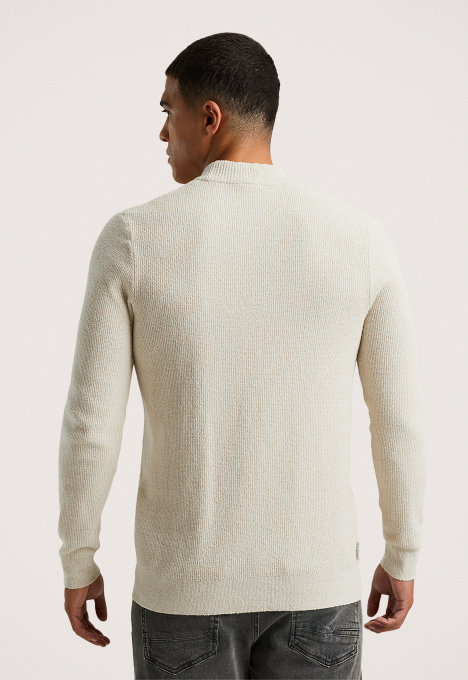 Mock Neck Fine Bouclé Knit