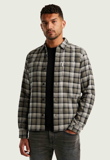 Dobby Yarn Dyed Check Overshirt 