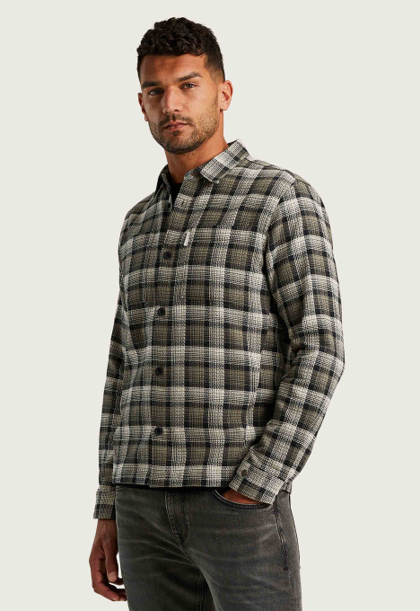 Dobby Yarn Dyed Check Overshirt 