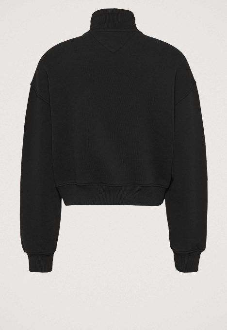 Boxy Cropped Badge 1/4 Zip Sweater