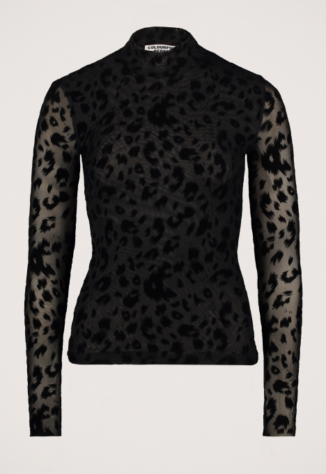 Neyo Leopard Mesh Turtle Top