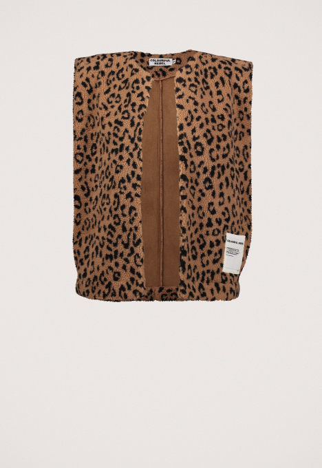 Yoni Leopard Teddy Gilet