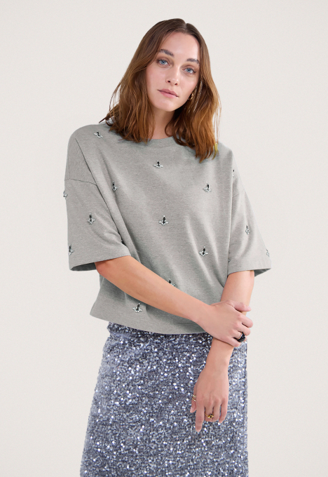 Embellished Boxy Sweater