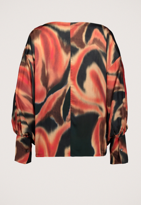 Batsleeve Blury Print Blouse 