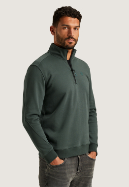 Half Zip Collar Terry Sweater