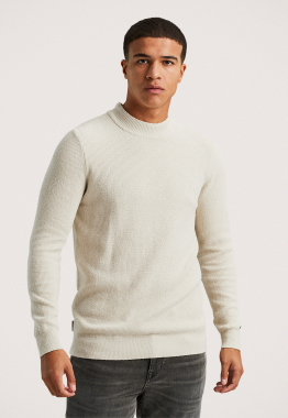 Mock Neck Fine Bouclé Knit