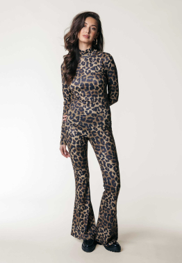 Leopard Peached Extra Flare Broek