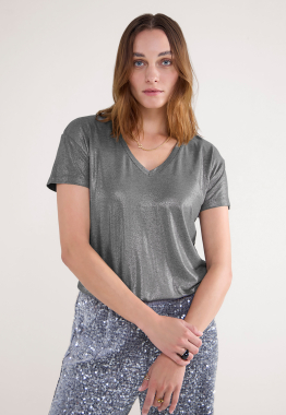 Metallic Coated Jersey Top