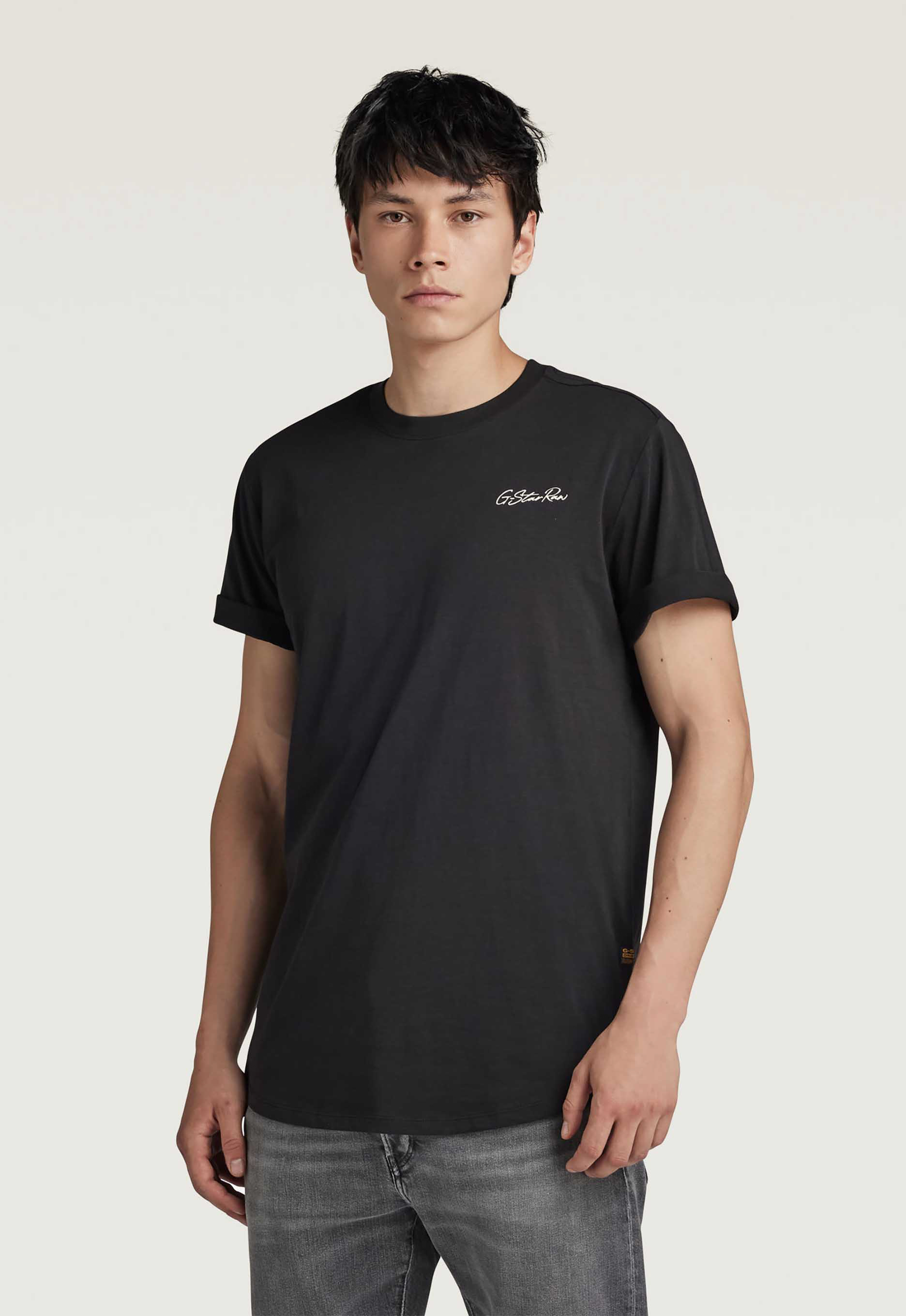 G-Star RAW regular fit T-shirt met backprint zwart
