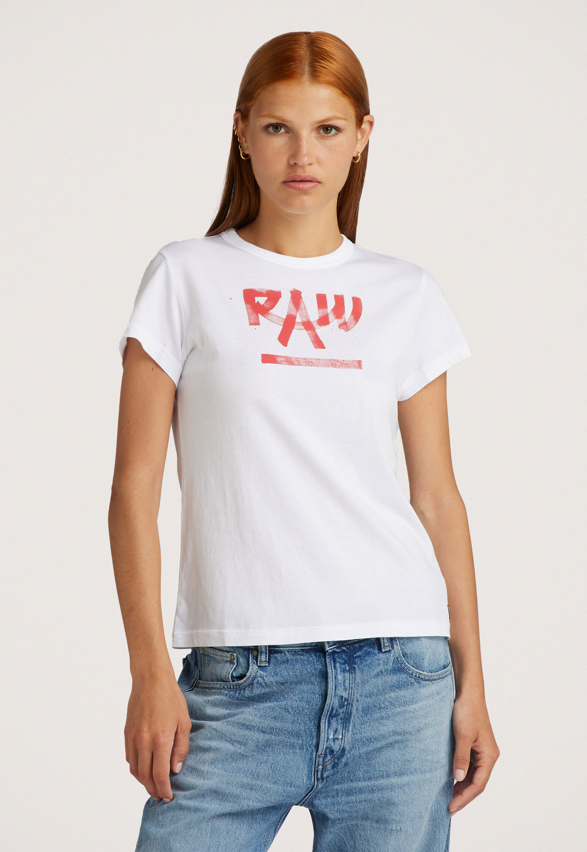 G-Star RAW Calligraphy Graphic Top Wit Dames