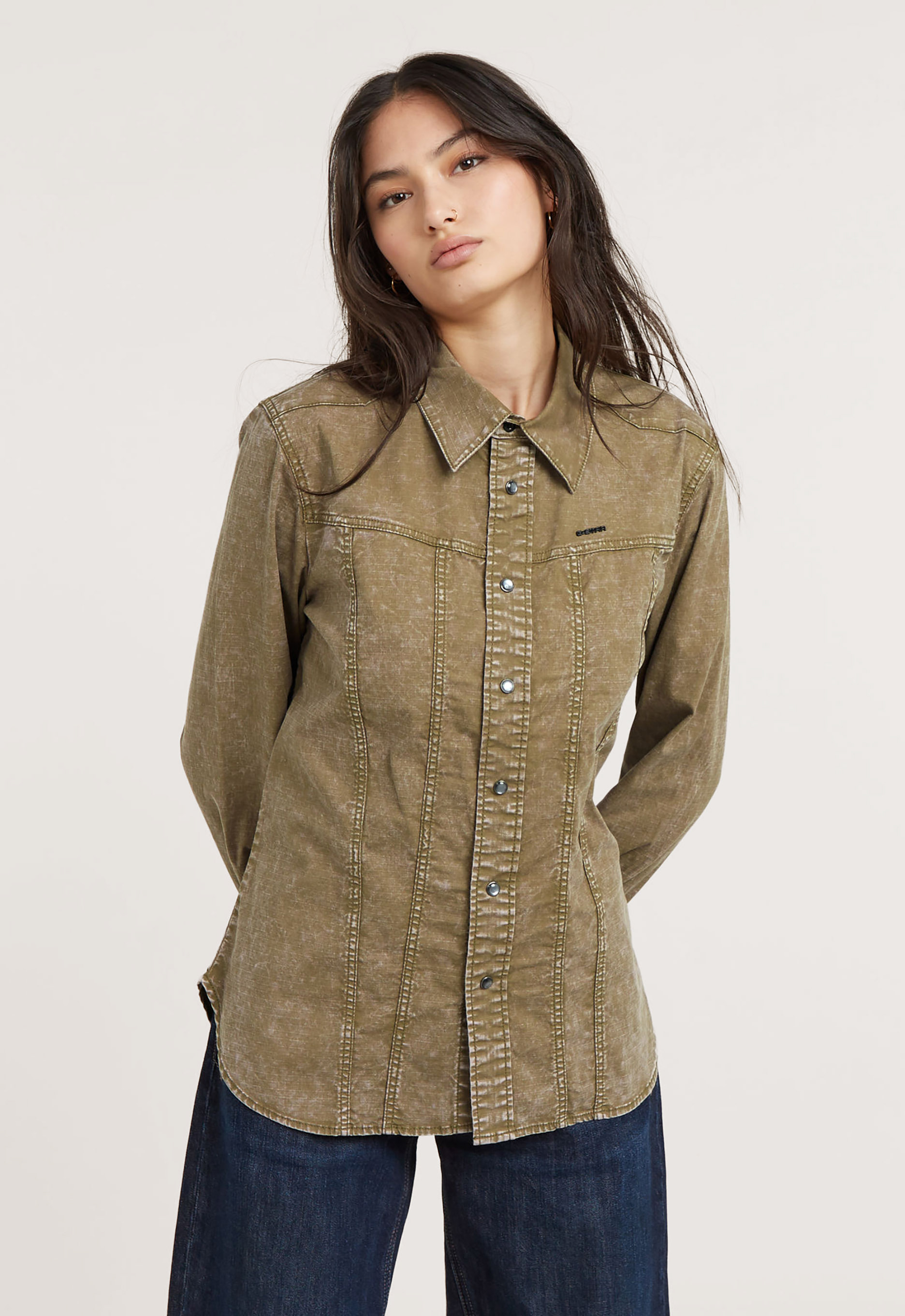 G-Star RAW Blouse Slim Groen Dames