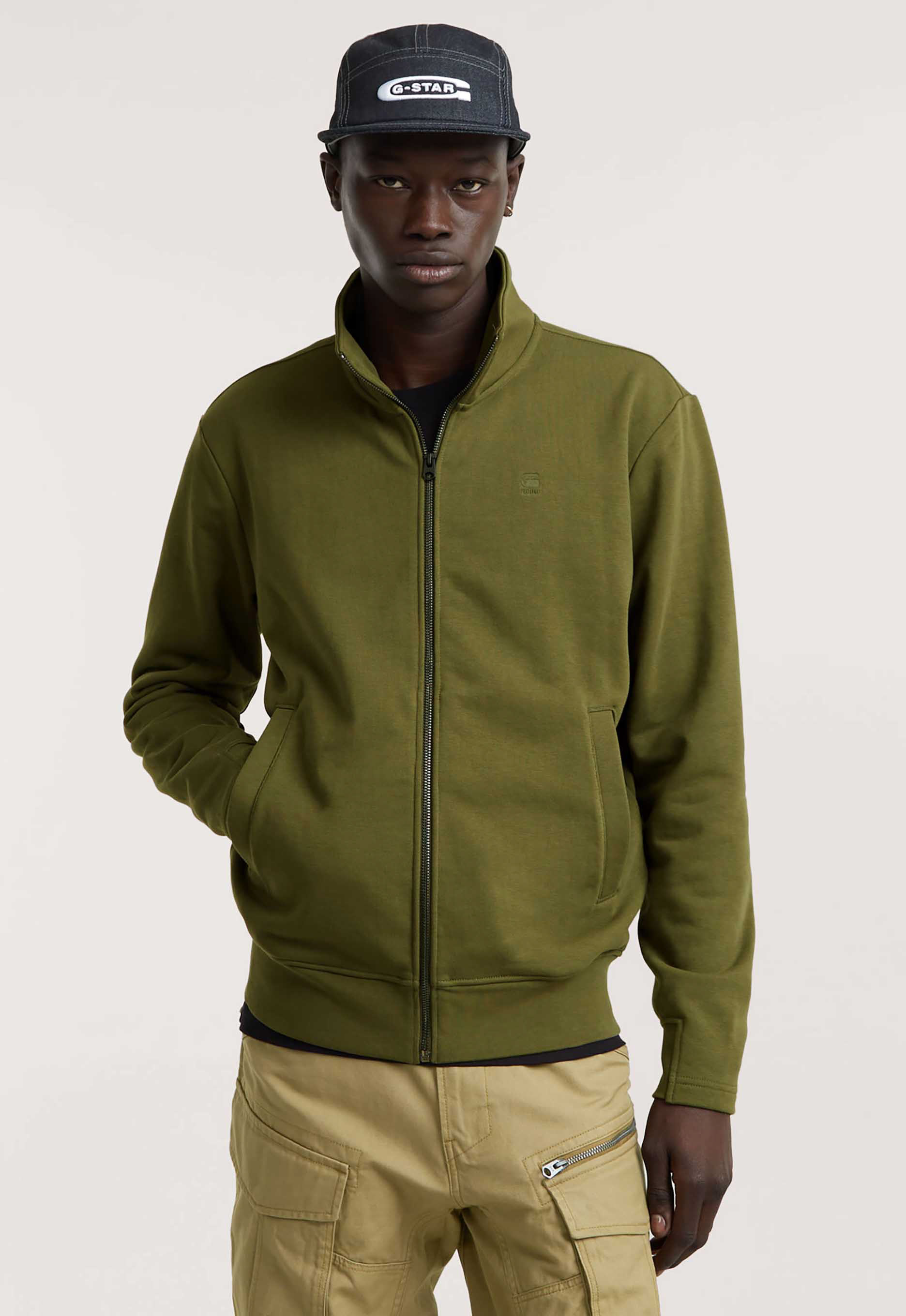 G-Star RAW Nifous Sweater Met Rits Groen Heren