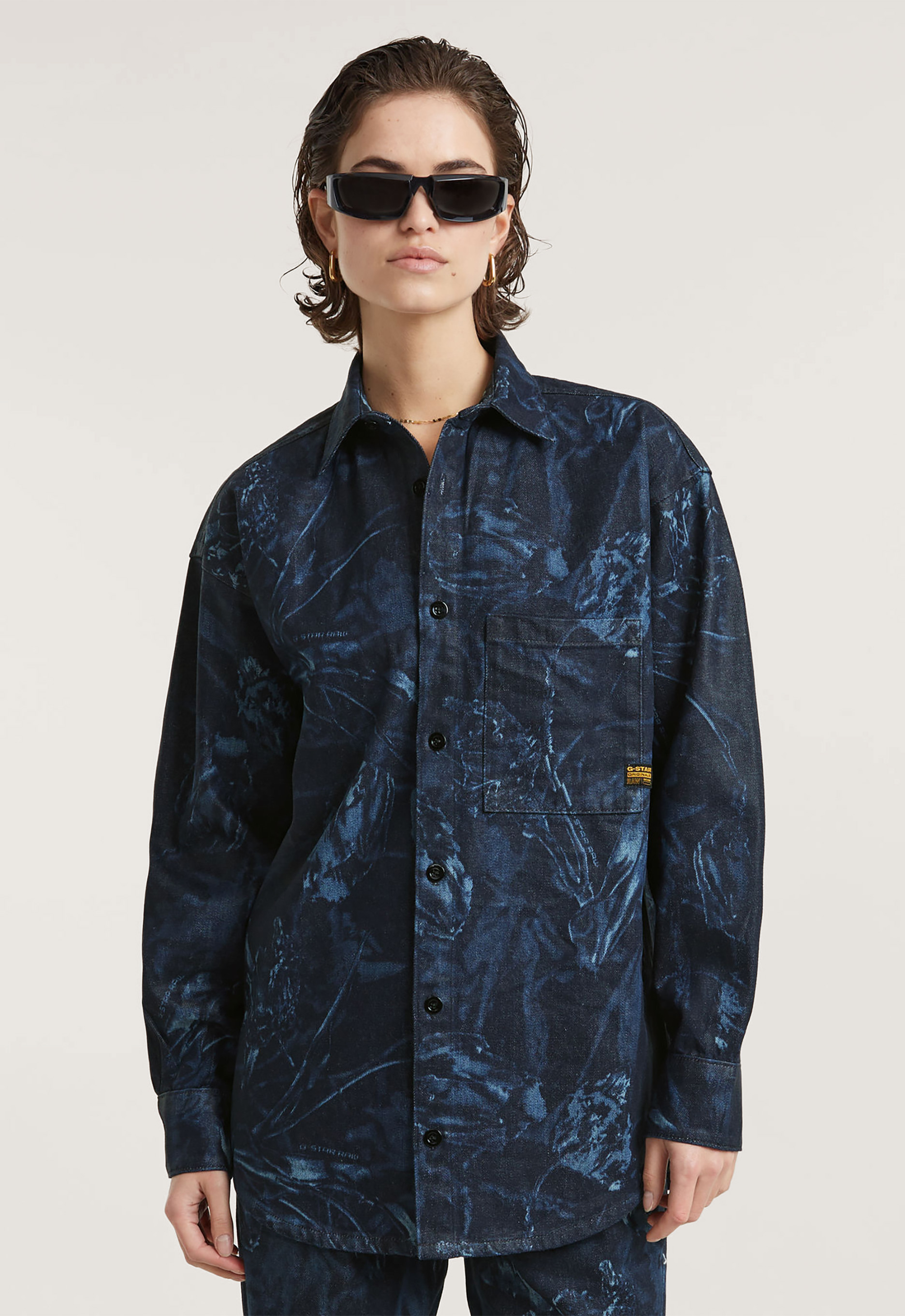 G-Star RAW Relaxed Overshirt Midden blauw Dames