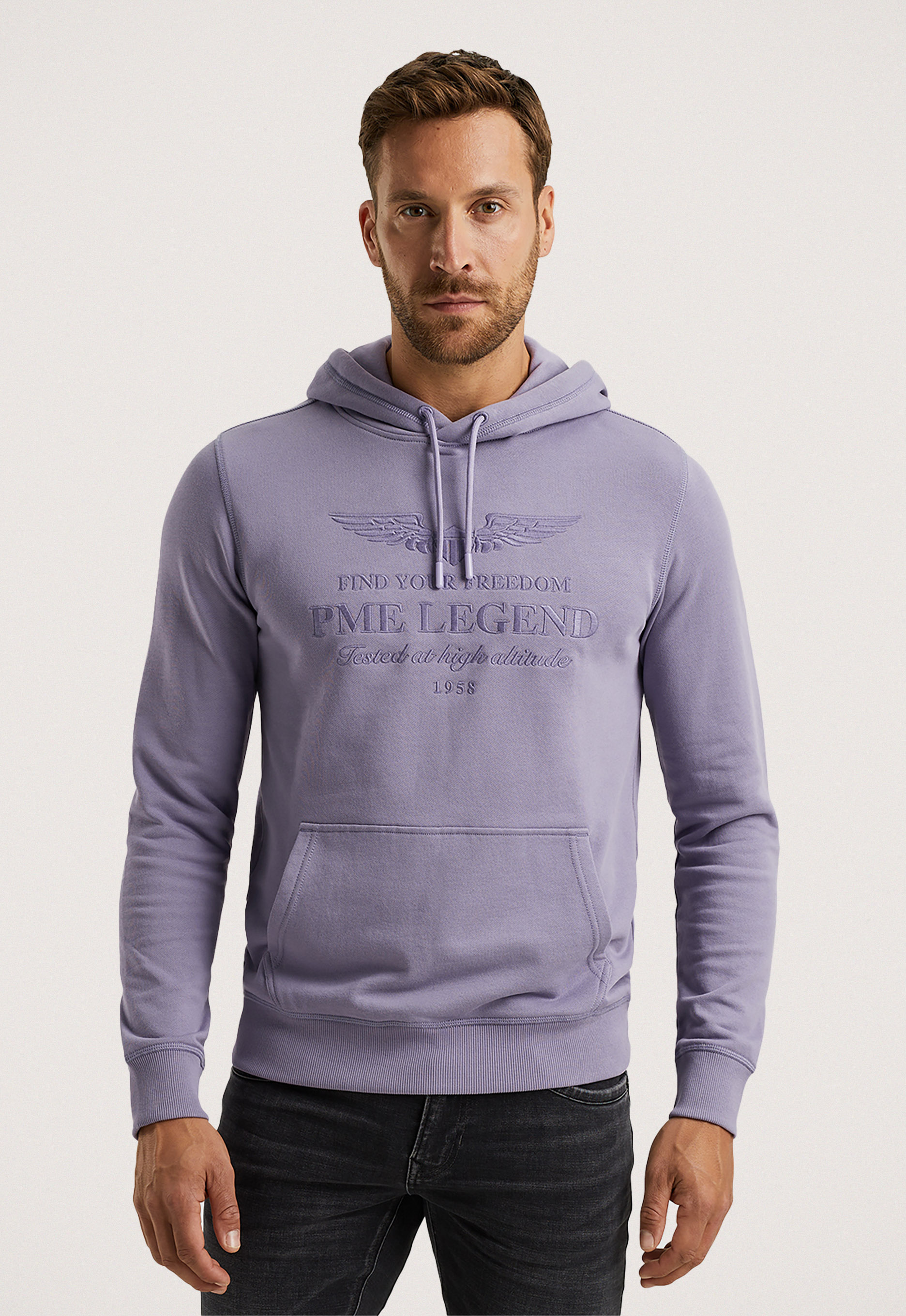 PME Legend Gezellige en Stijlvolle Hoodie van Zacht Materiaal Purple Heren