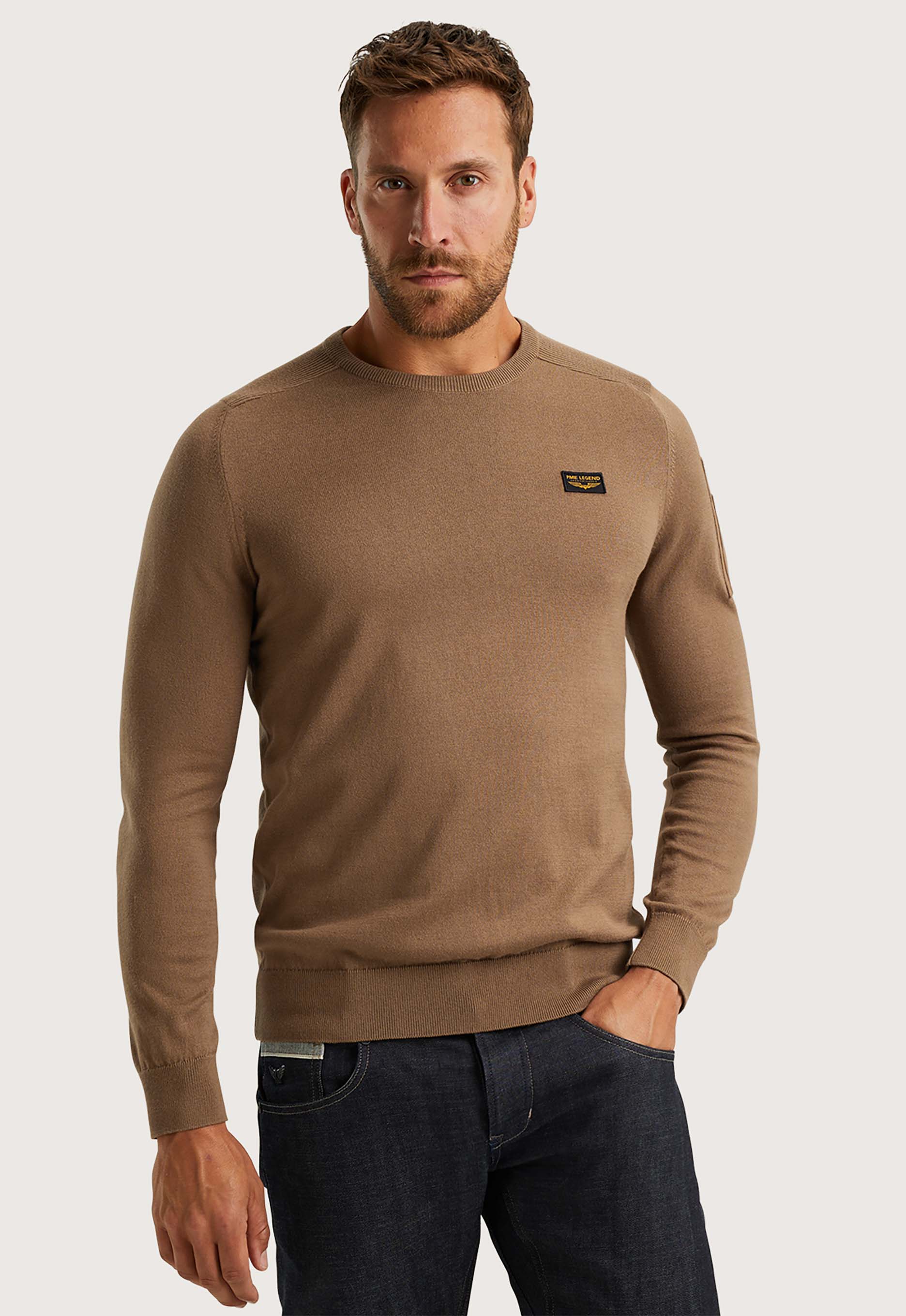 PME LEGEND Heren Truien & Vesten R-neck American Classic Knit Bruin